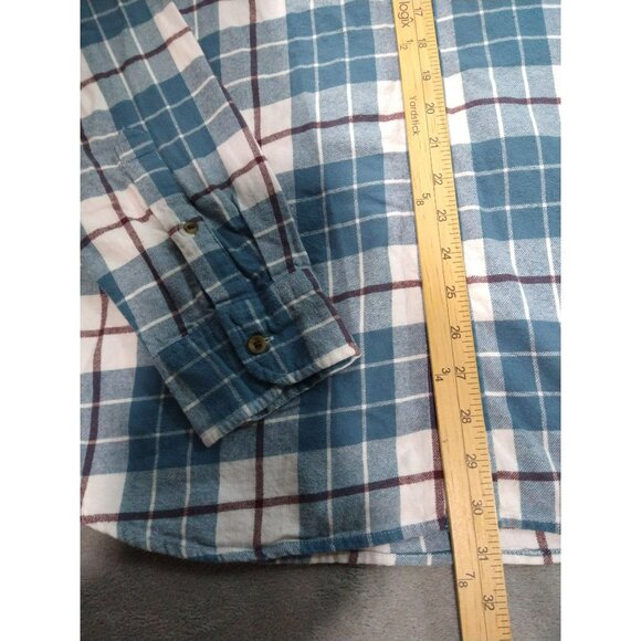 J Crew Shirt Mens XL Blue Plaid Flannel Slim Fit Long Sleeve Button Up Casual - Picture 4 of 9